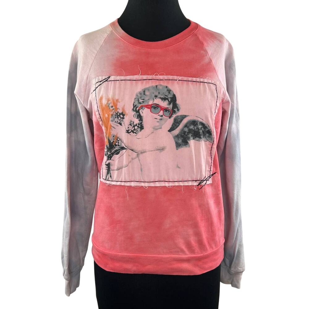 Accessories Pour Hommes Pink Gray Long Sleeve Round Neck Pullover Top Size S